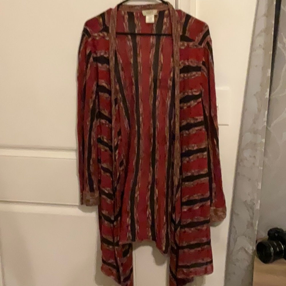 Red cardigan